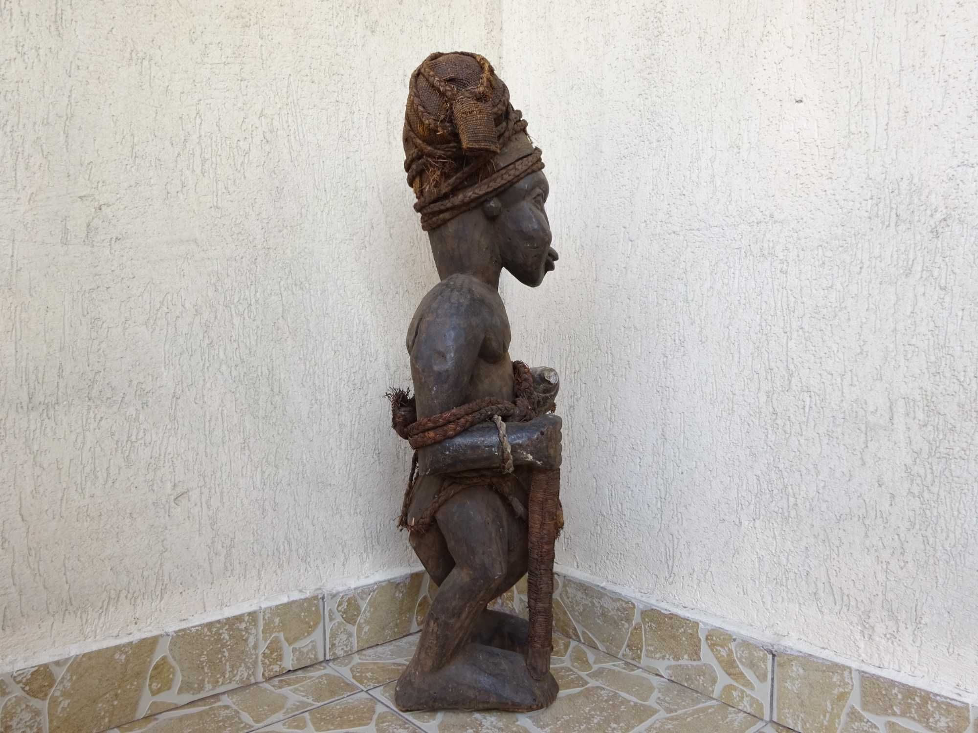 Piesa veche de Muzeu-Statueta tribala Bangwa |Bamenda |Camerun |Unicat