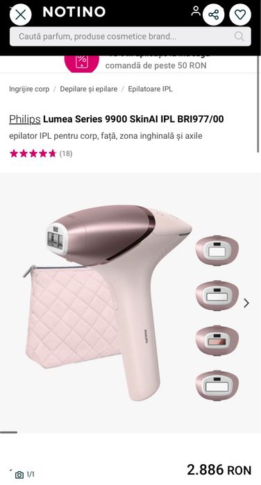 Epilator laser definitiv Philips Lumea iPL 9000 NOU sigilat