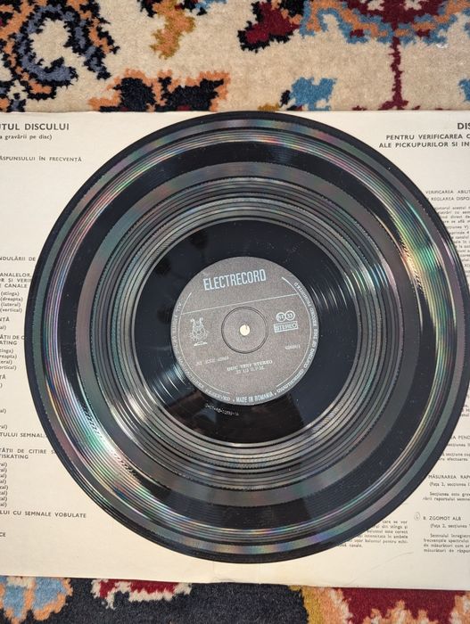 VG+ ELECTRECORD DISC TEST STEREO reglare verificare pick-up platane