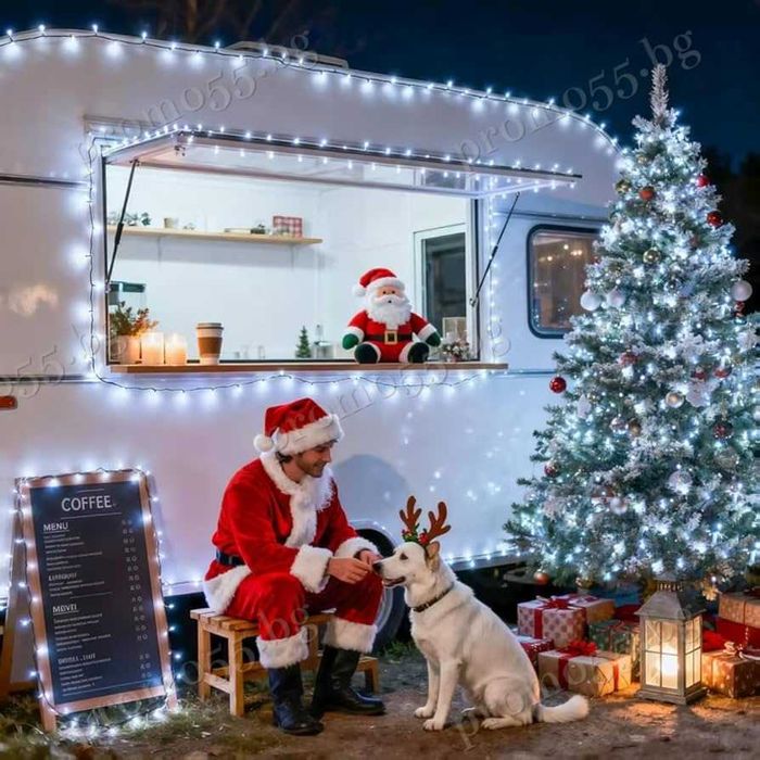 Коледна Светлинна Верига 50м с 250 Диода в Три Цвята Коледна Декорация