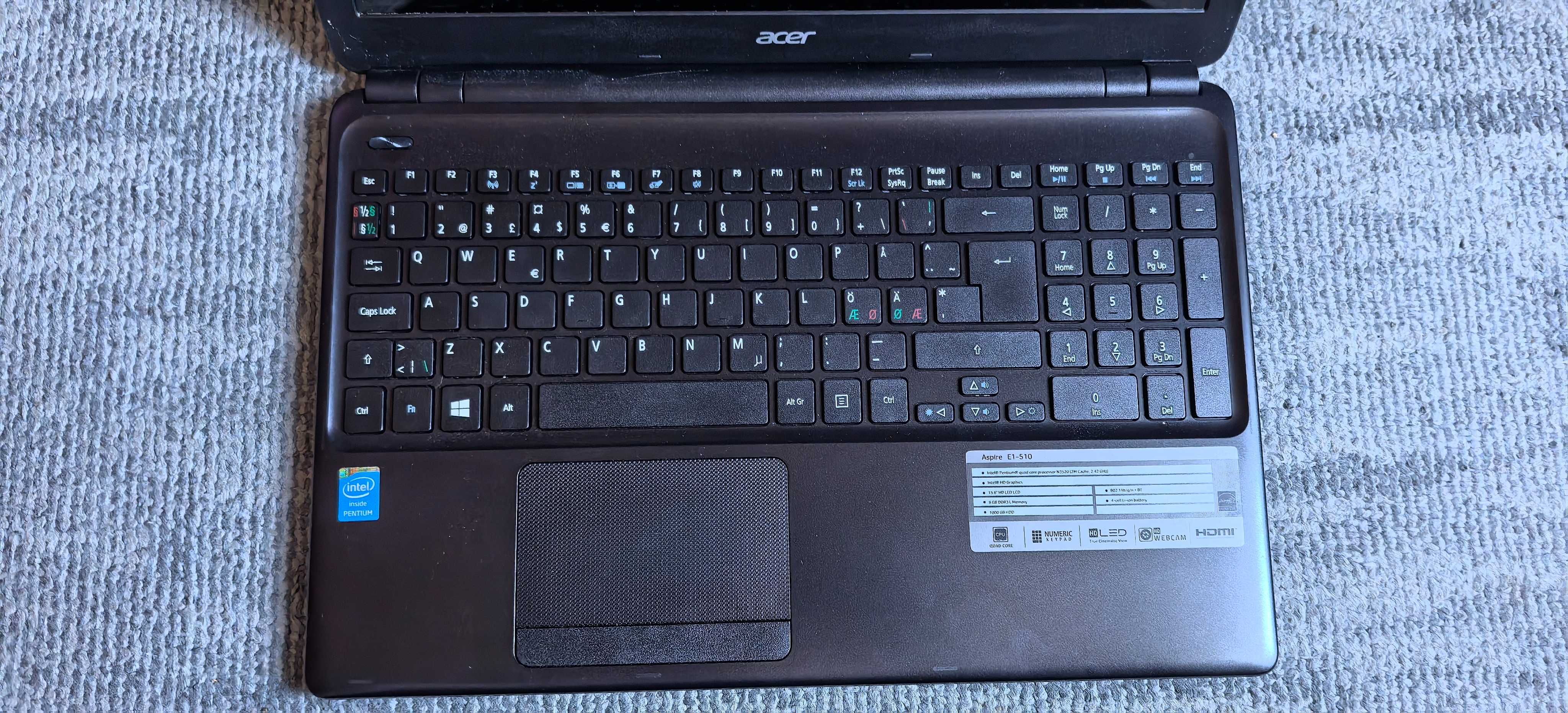 Laptop Acer Intel Celeron N3520 8gb display 15,6inch
