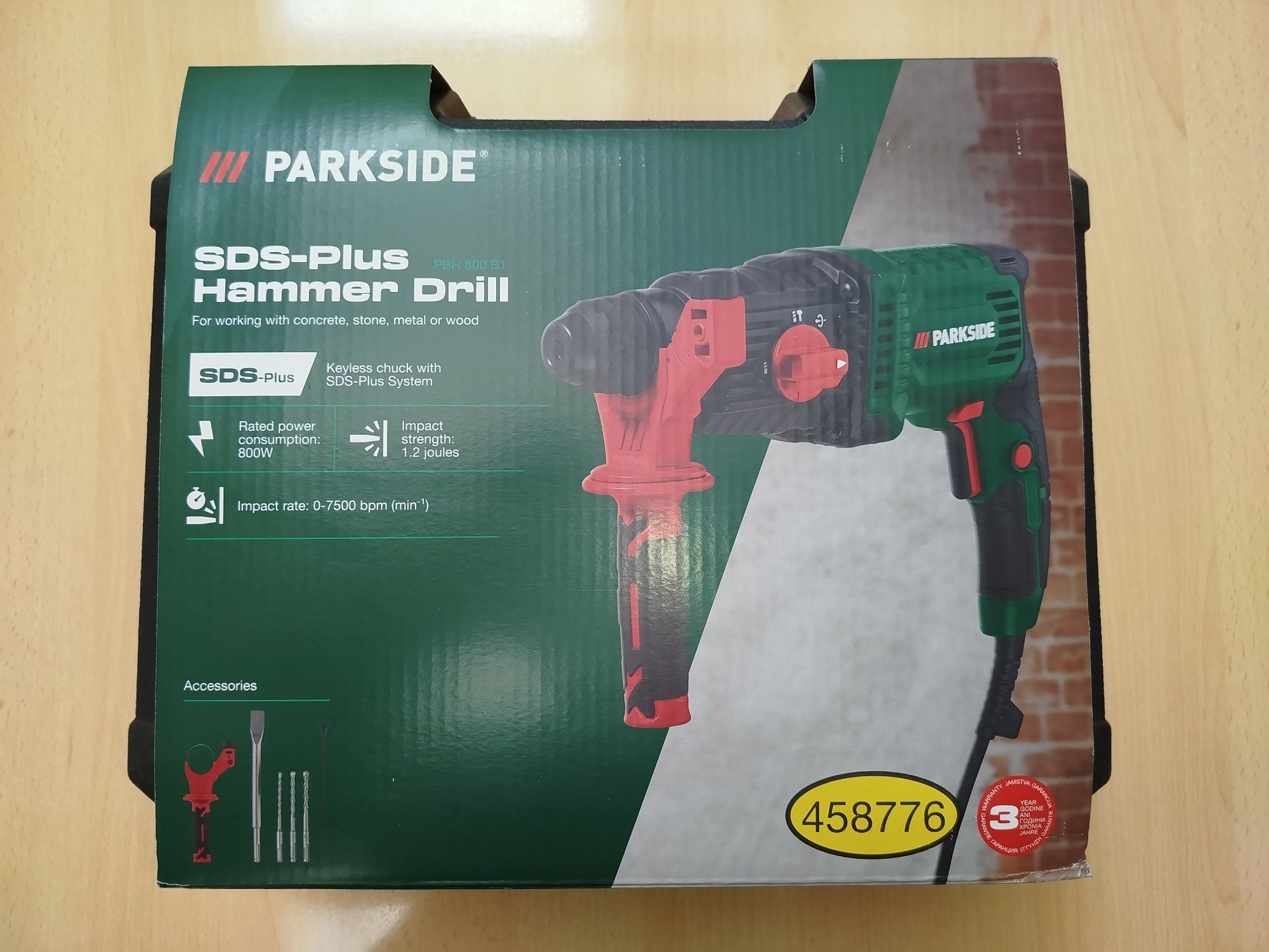 НОВ Немски перфоратор PARKSIDE® SDS-Plus Hammer Drill 800W