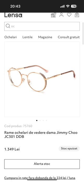 Ochelari vedere Jimmy Choo