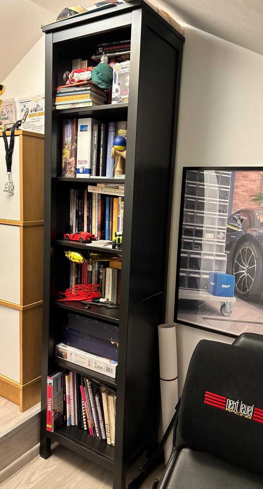 IKEA Hemnes Etajera - LEMN MASIV - negru 198 x 48 x 34 cm