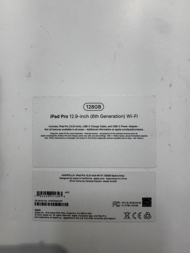 Ipad Pro M2 12.9 Wifi