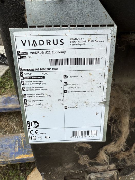 Centrala termica pe lemne VIADRUS 35 kw