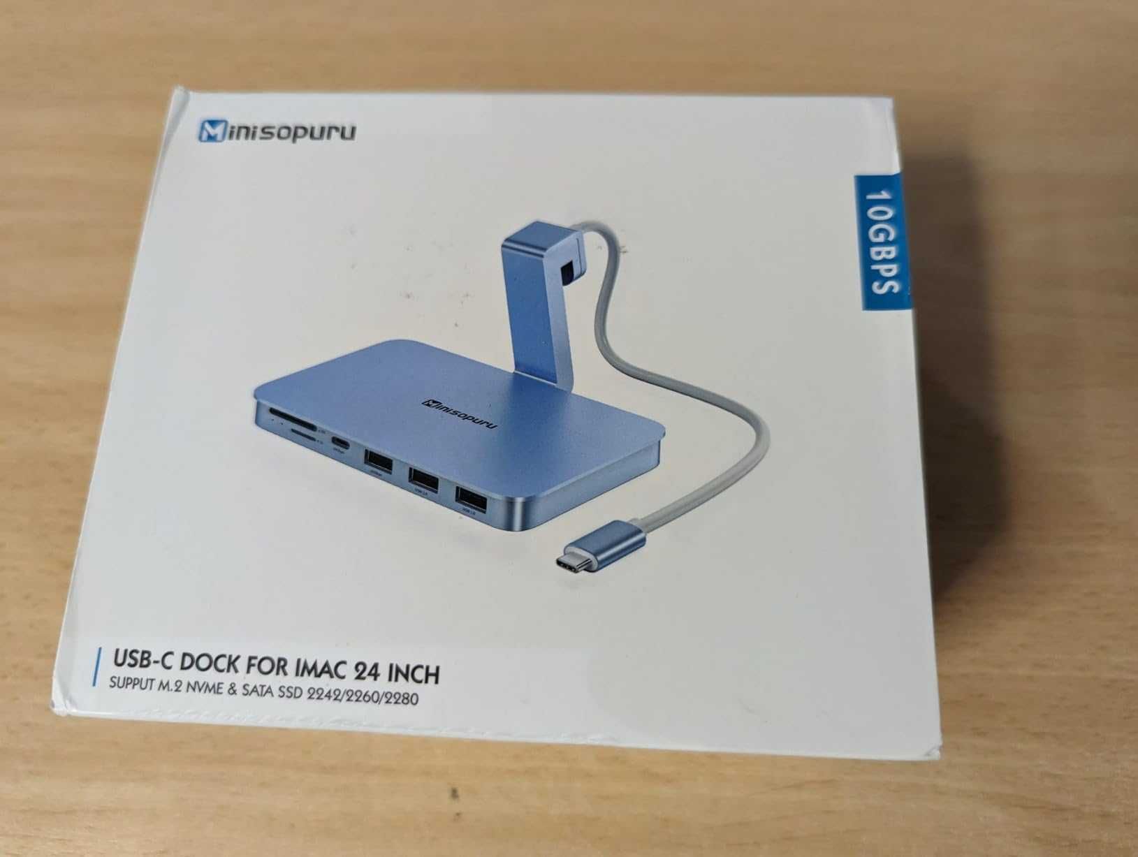 Minisopuru аксесоари за iMac 2021/2023, USB хъб 10Gbps NVMe SATA SSD