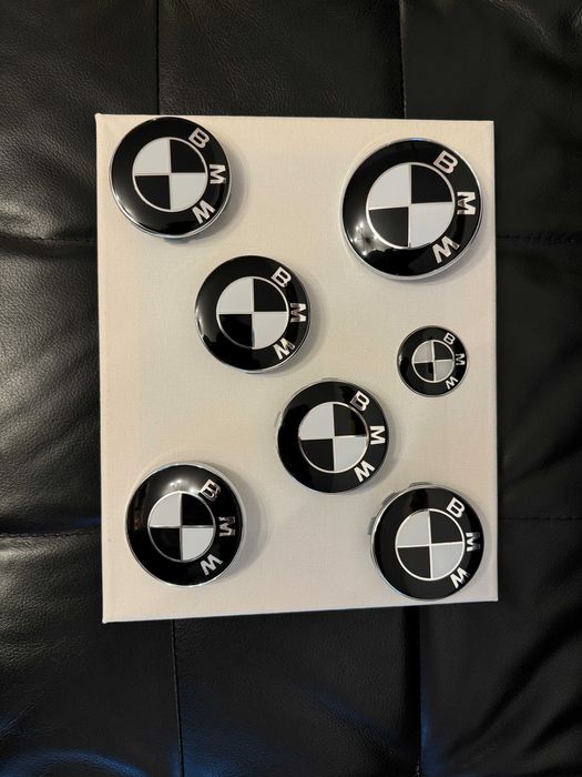 Set complet embleme premium aluminiu pentru capota jante volan BMW