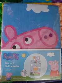 Lenjerie de pat din bumbac pentru copii Peppa Pig, 140 x 200 cm