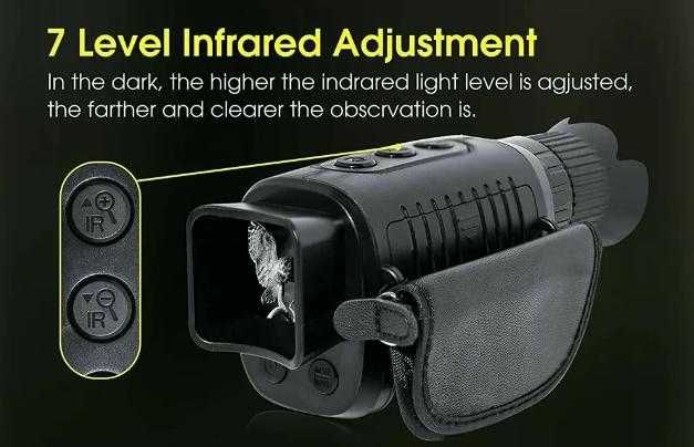Спортен Водоустойчив Монокуляр Нощно Виждане 2.5K FULL HD Камера Запис