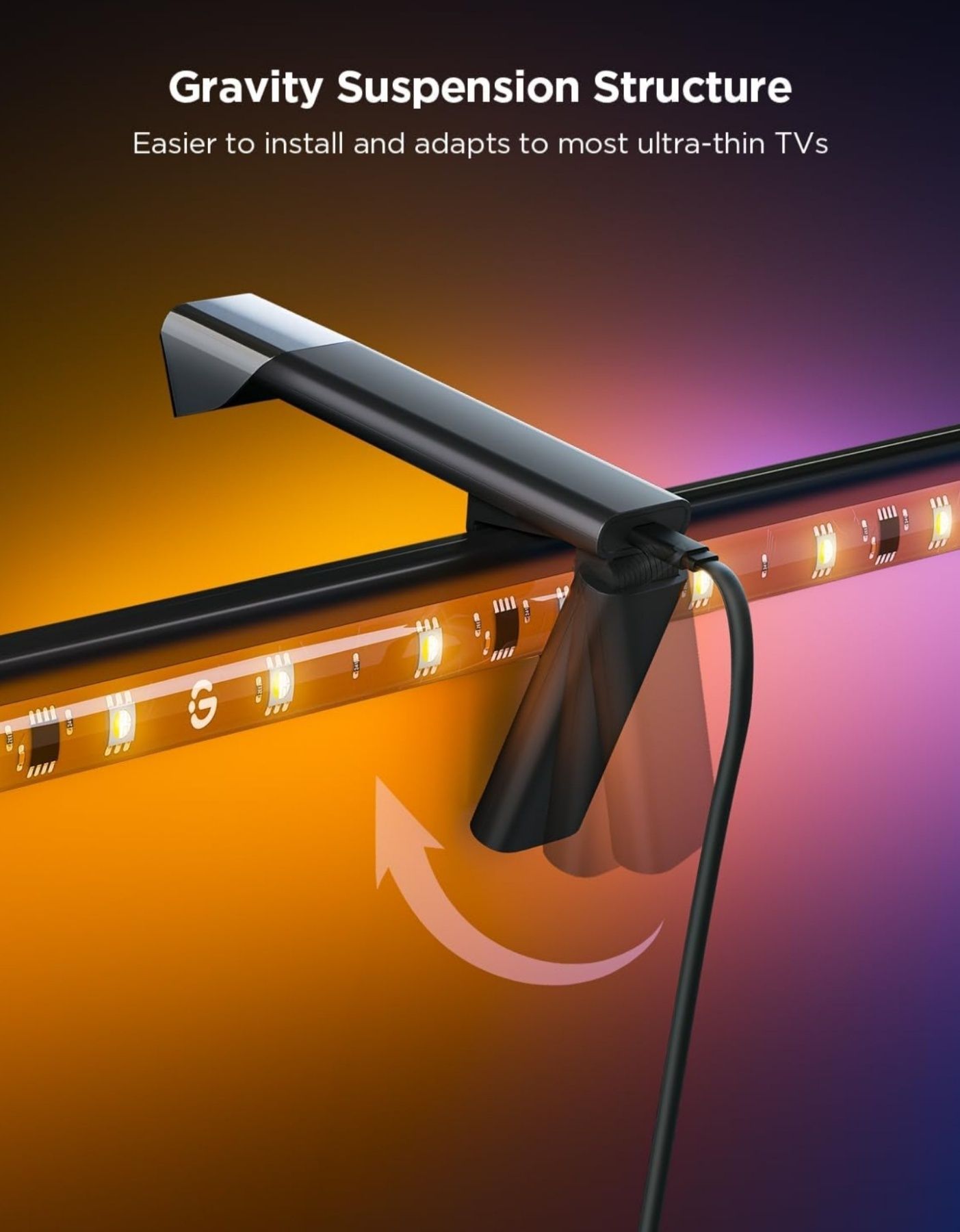 Govee TV Backlight 3 Lite 75-85 инча RGBICW Wi-Fi LED лента телевизор