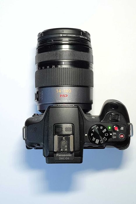 aparat foto mirrorless body Panasonic Lumix G6 cu obiectiv 14-140 OIS