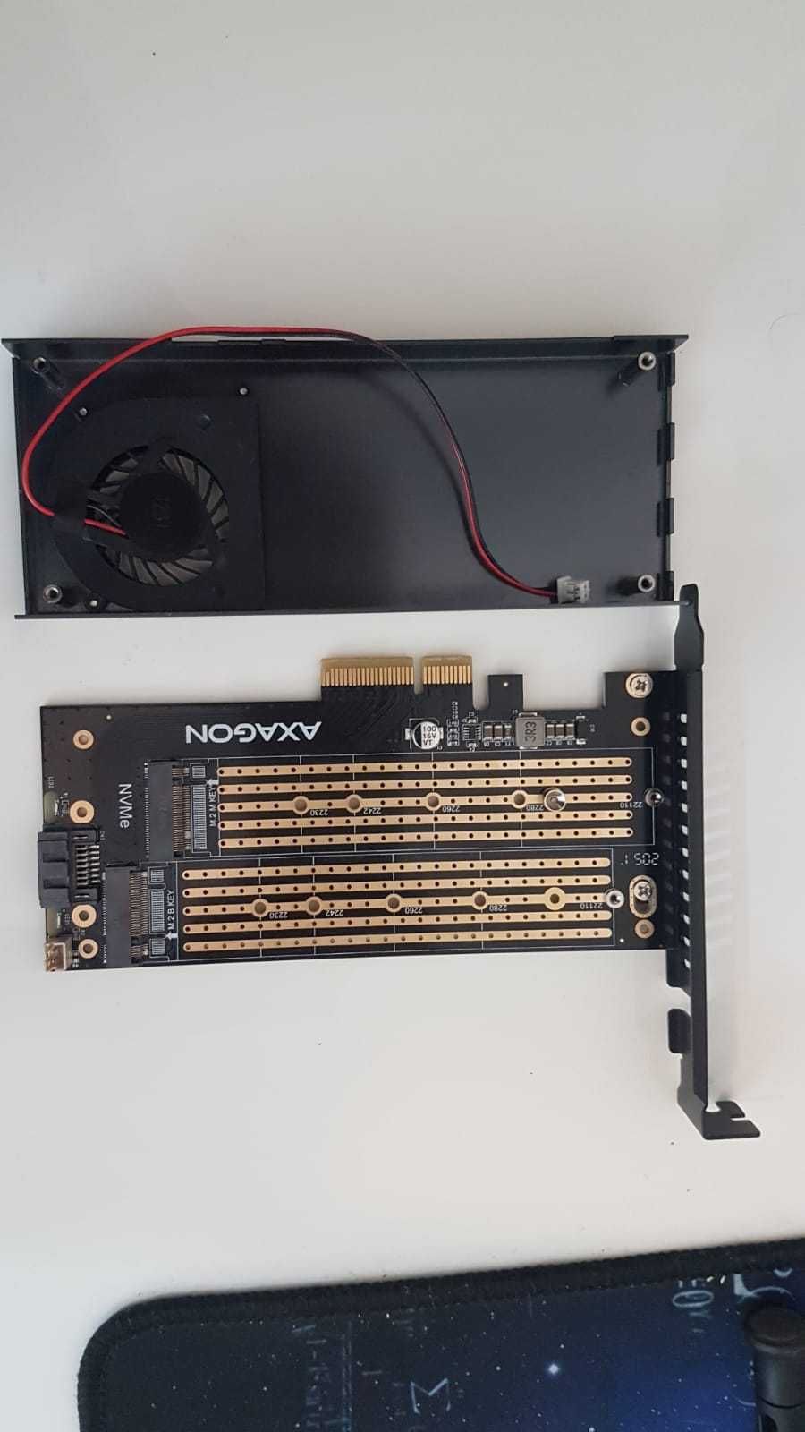 Adaptor AXAGON PCI-Express 3.0 x4 la dual M.2 SSD, Cooler activ