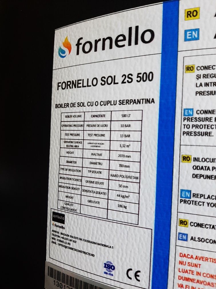 Boiler Fornello cu 2 serpentine 500 l pret FIX