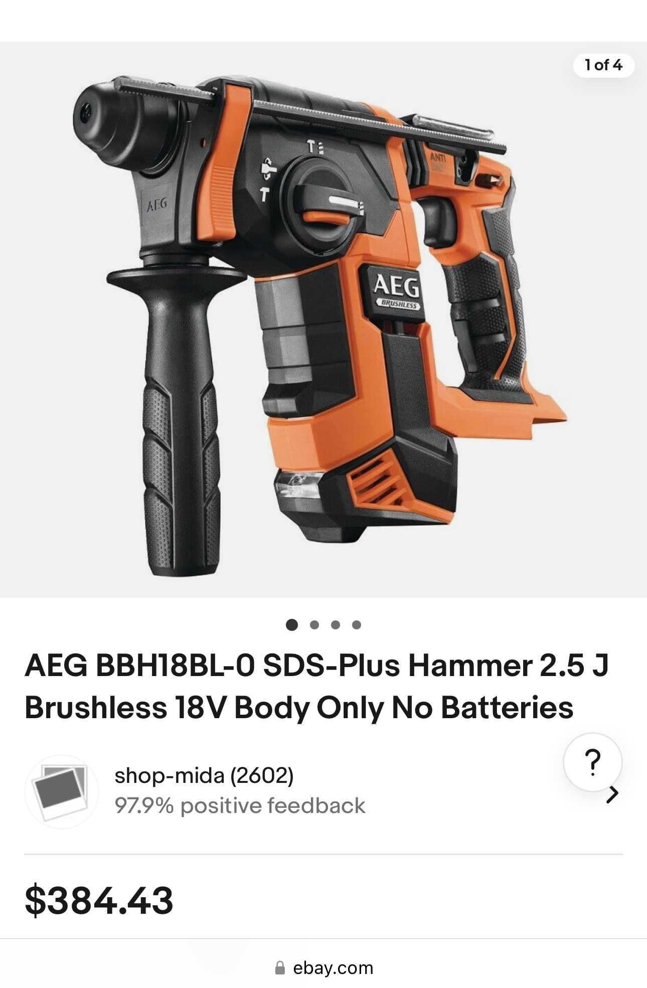 AEG BBH18 BL - Безчетков акумулаторен перфоратор 18V 2.5J