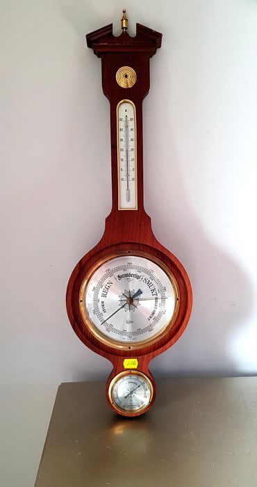 Barometru/termometru/higrometru vechi din lemn masiv