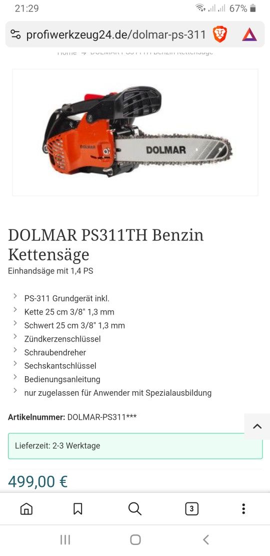 Dolmar PS 311 TH NOUA