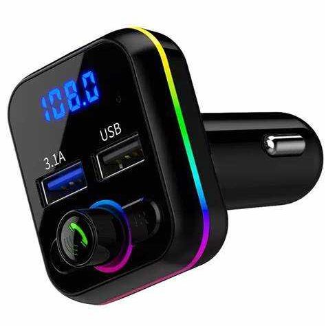 FM трансмитер M34 с Bluetooth, MP3, RGB подсветка и Dual USB