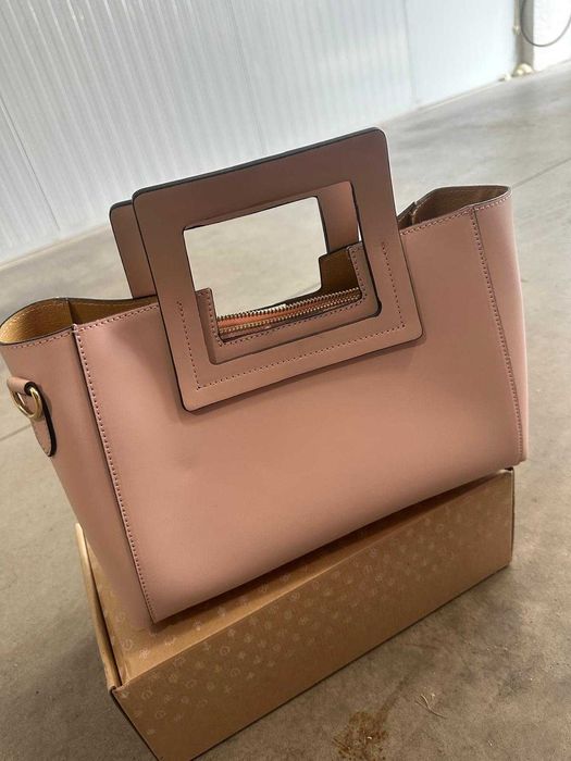 Geanta de piele roz prafuit Italia