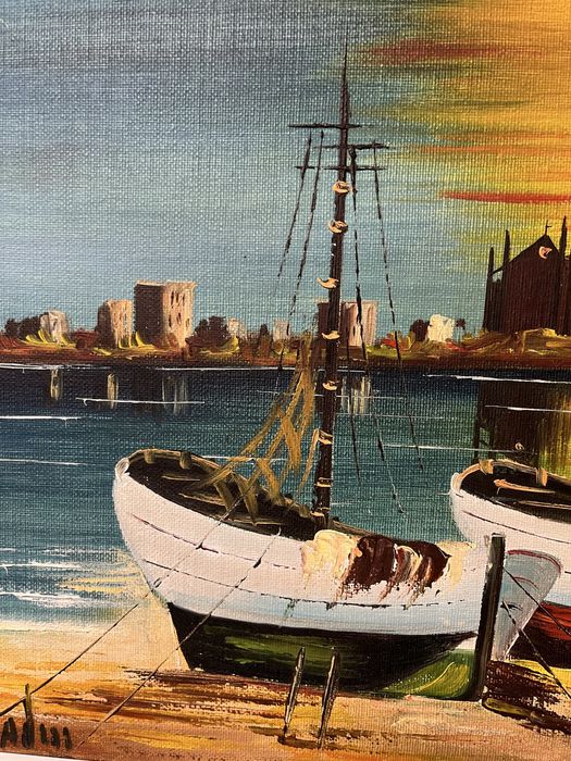 Картина-Морски пейзаж,залез