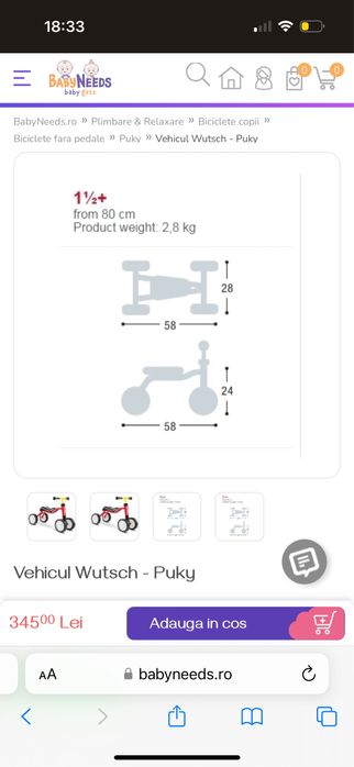 Tricicleta wutsch puky