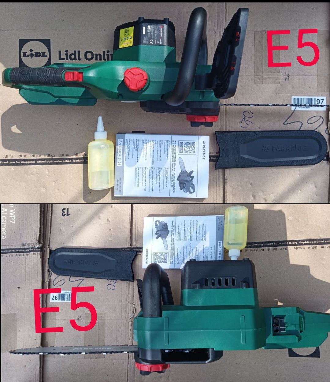 Parkside drujba C3 E5 pe baterie 20V 2A 4A 8A incatcator
