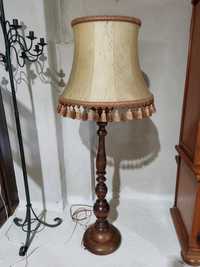 Паркетна лампа с абажур от естествена кожа