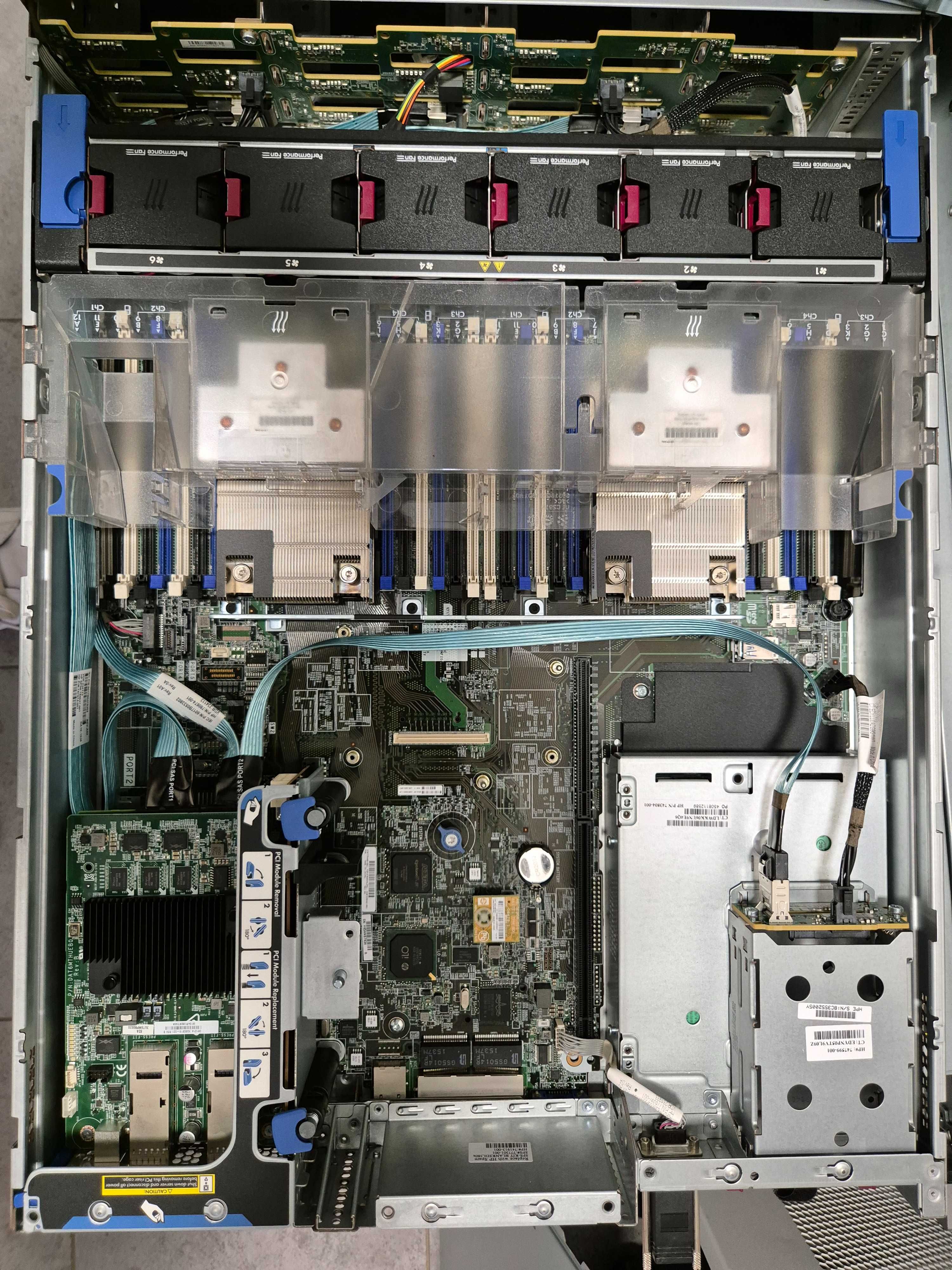 HP DL380 G9 Gen9 сървър E5-2673 v3, 0GB RAM, релси, опция caddy