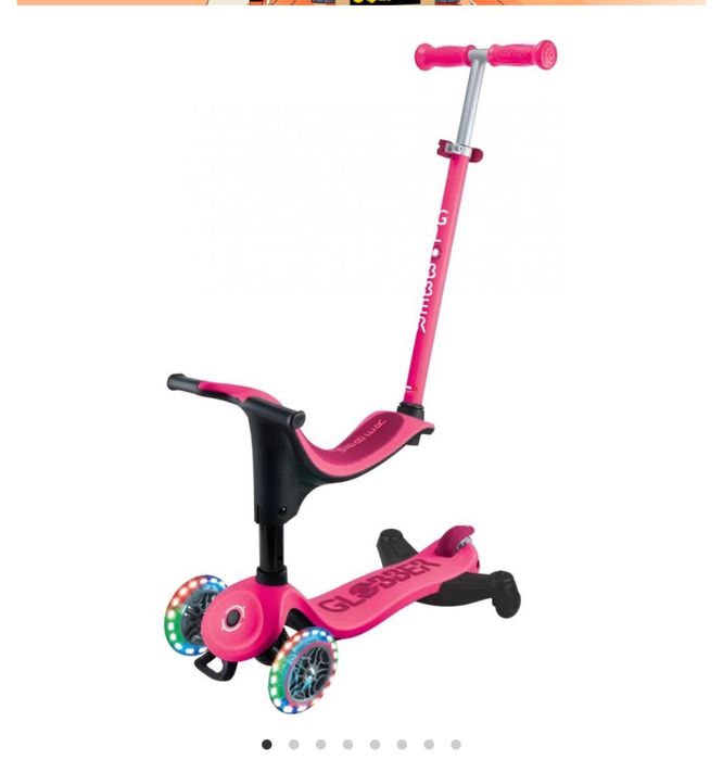 Тротинетка 4 в 1 Globber - Go Up Sporty Lights 360 розова