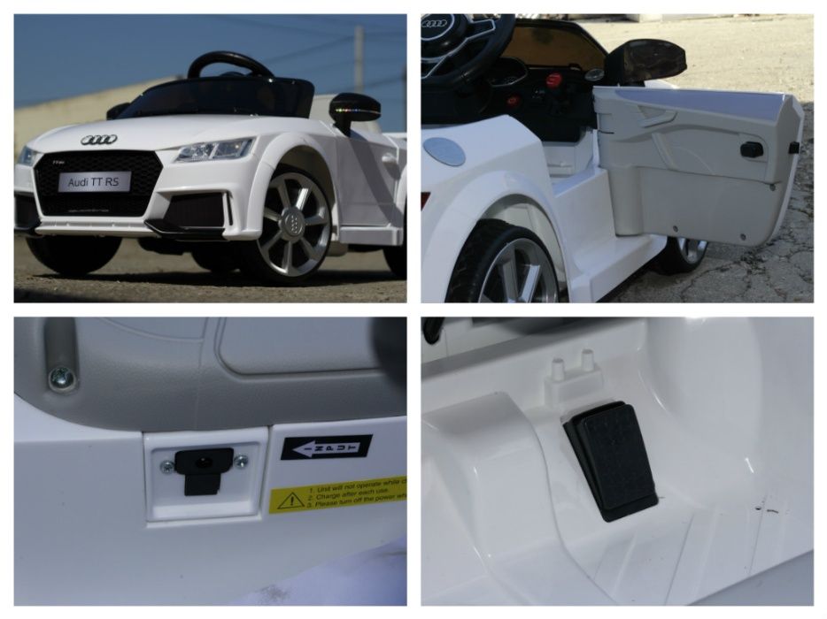 Masinuta electrica pentru copii Audi TT RS 2x 25W 12V #Alb