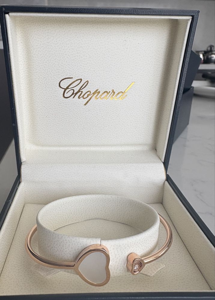 Chopard happy hearts гривна розово злато
