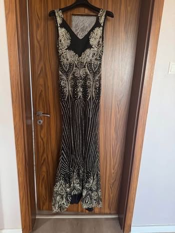 Rochie de seara negru cu auriu