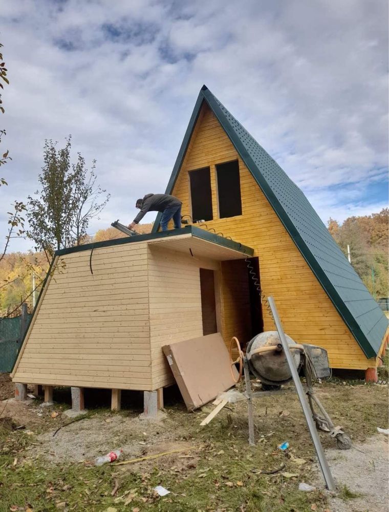 Producator casute si cabane din lemn tip casa sau Aframe