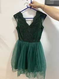 Rochie verde cu tulle