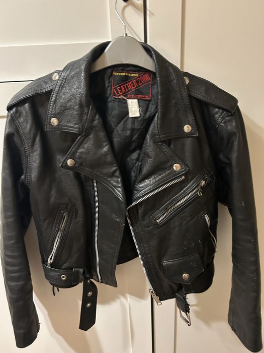 geaca piele leather 2000 vintage-autentica