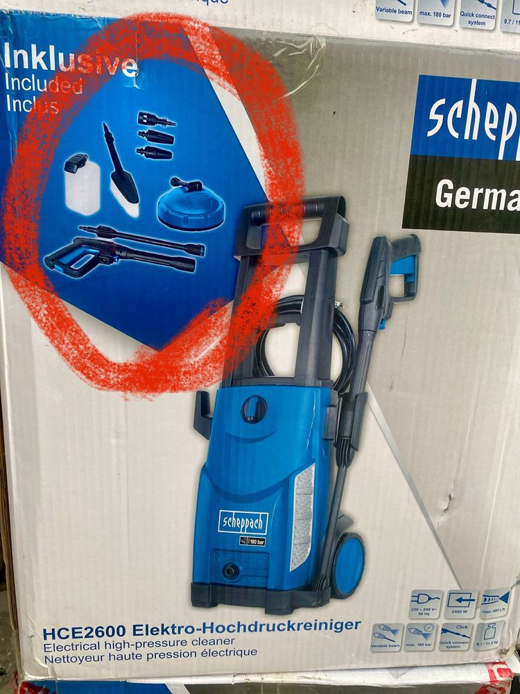 Водоструйки мощни 180/135 br. Scheppach Германия
