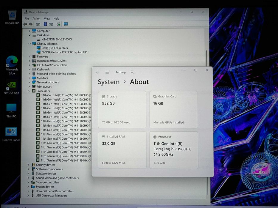 17.3 4K 120Hz i9-11980HK Acer Predator Helios 500 Nvidia RTX 3080 16GB