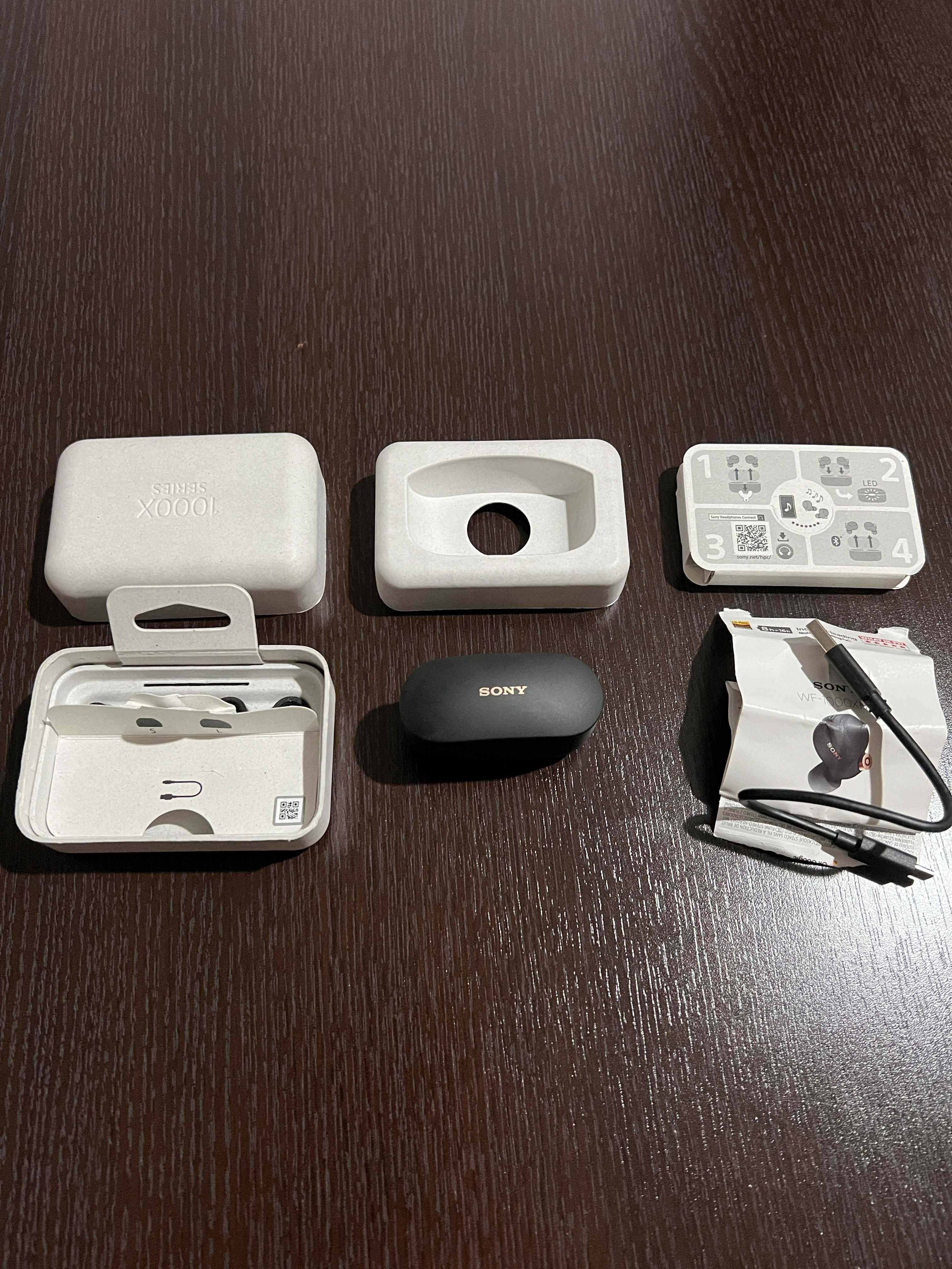 Casti In-Ear Sony WF-1000XM4B, Wireless, BT, NC, Microfon, Negru