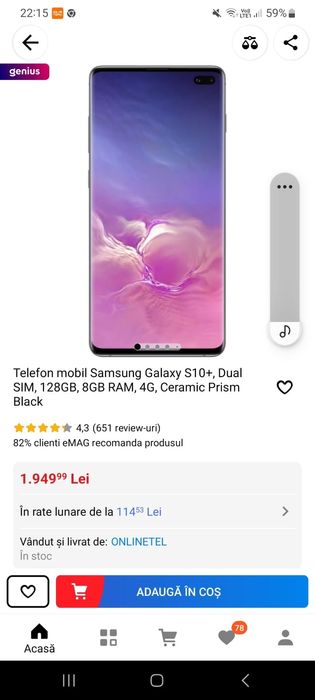 Samsung galaxy S 10.plus .128gb.8gb ram.
