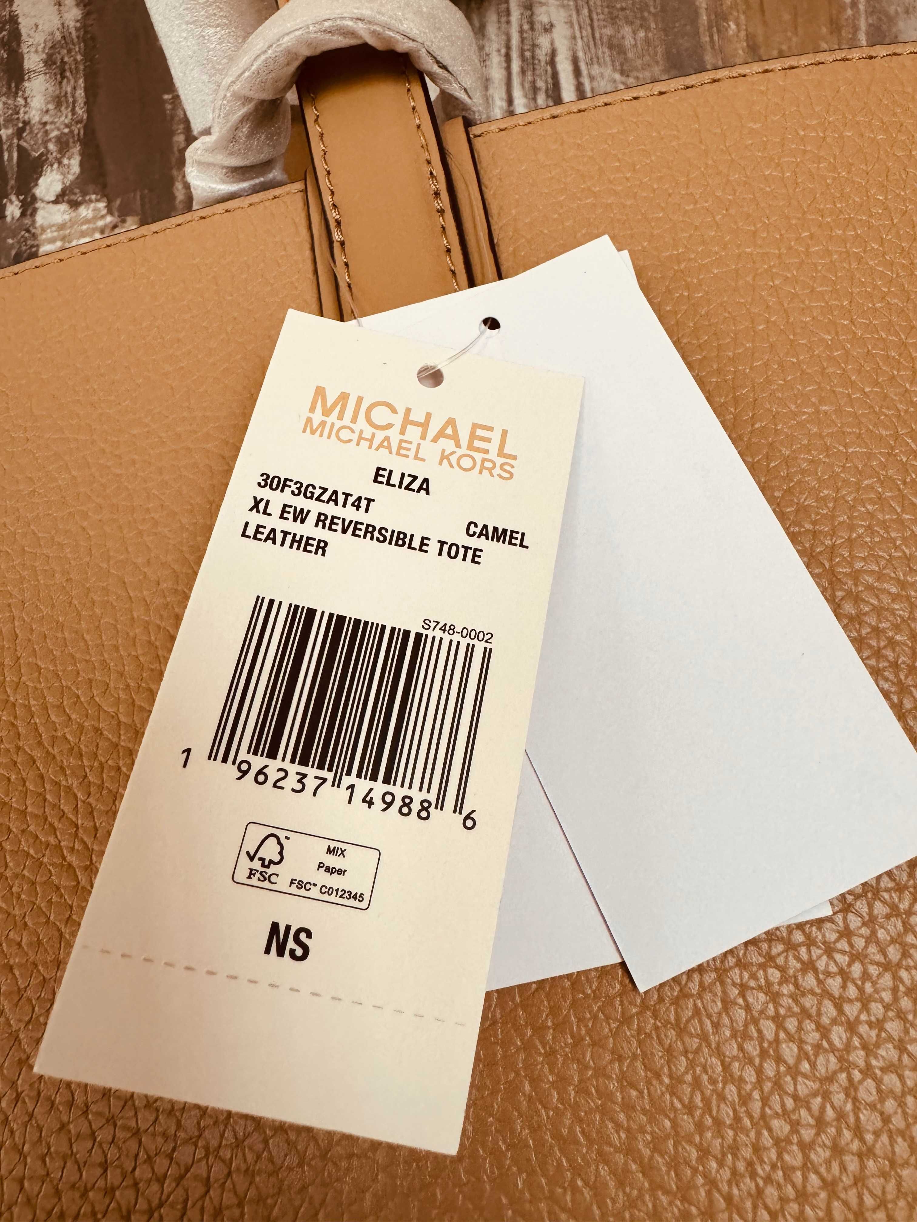 Geanta bej MICHEL KORS, noua, ORGINALA, model Eliza XL tote/shopper