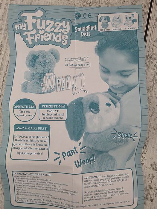 Jucarie de plus interactiva, My Fuzzy Friends, Poppy the Snuggling Bun