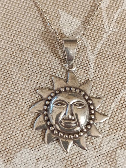 Colier cu soare din argint 925 ( lanț și pandant )