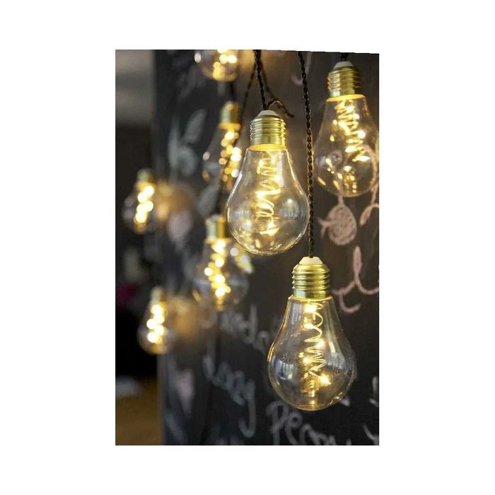 LED соларна СВЕТЕЩА ВЕРИГА LIVARNO 10 крушки, 5 светодиода вътре в тях