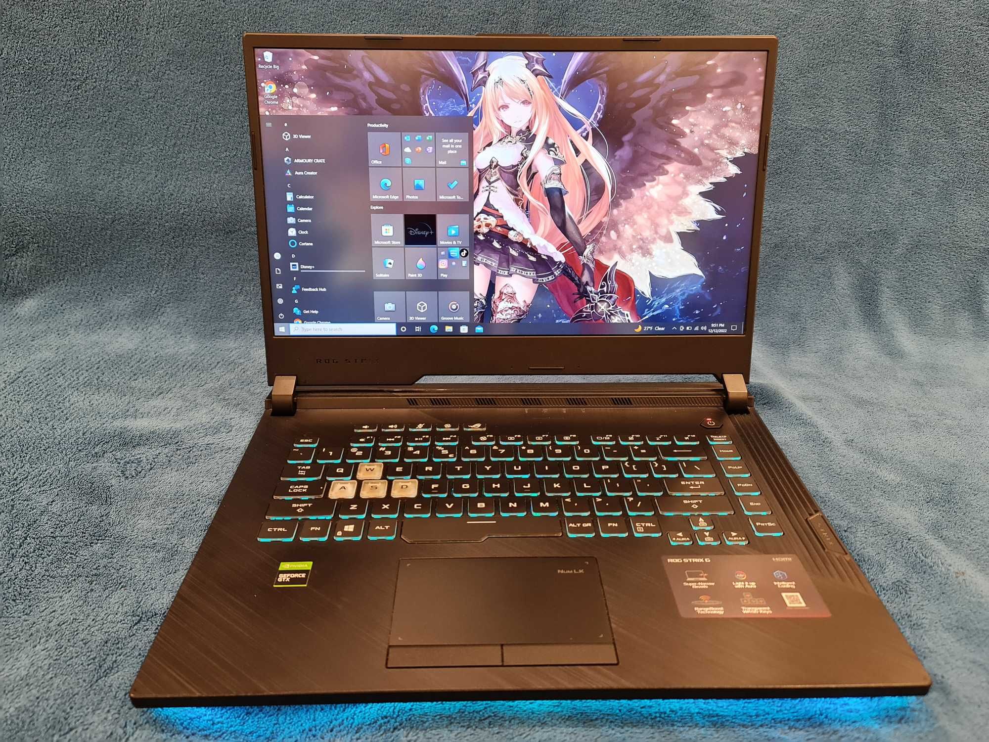 Laptop gaming Asus, intel core i7-9750H ,video GTX 1650, 16 gb, 144 HZ