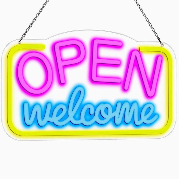 Reclama luminoasa LED Neon „OPEN Welcome”