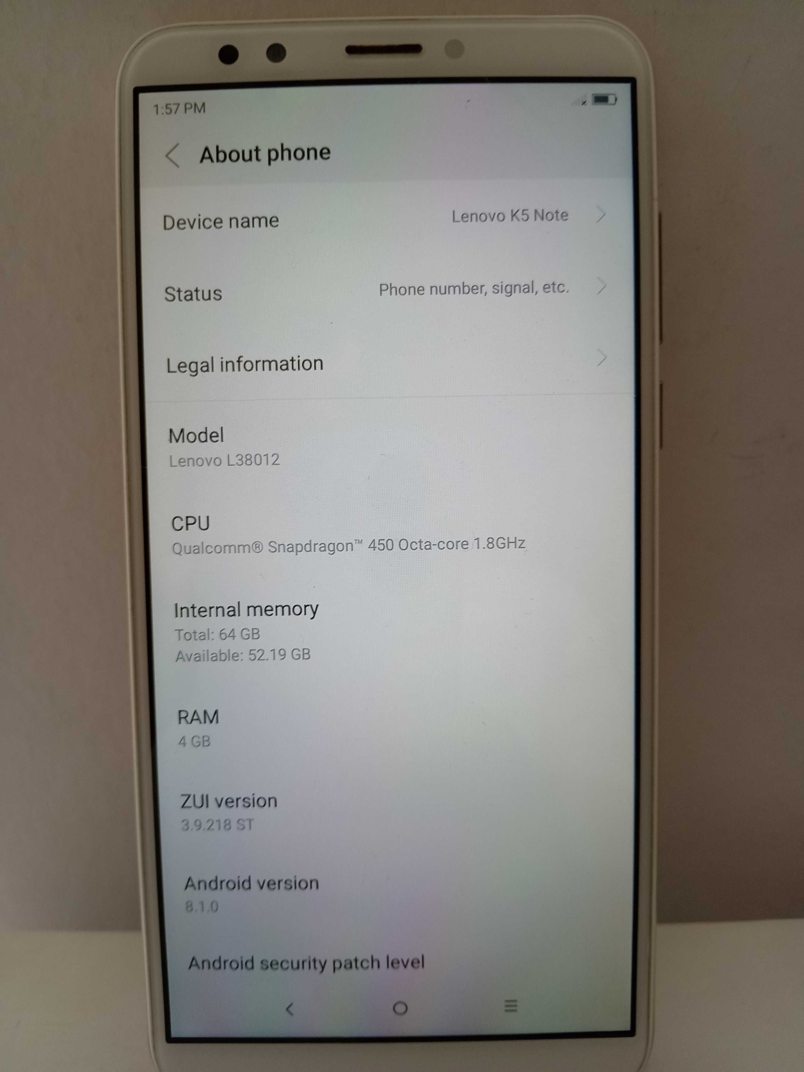 Lenovo K5 Note, 4\64