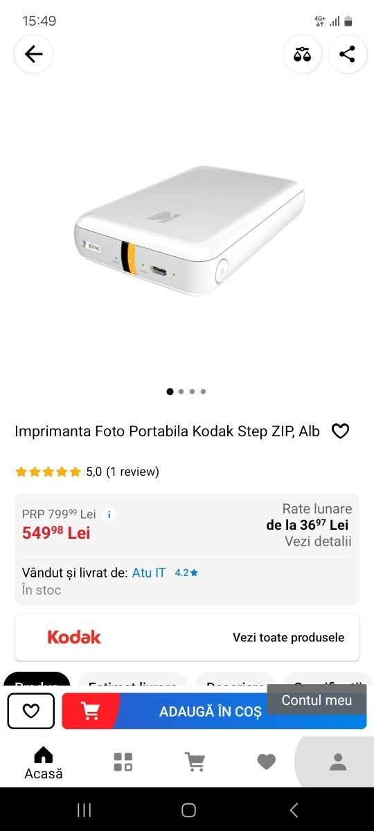 Imprimanta  portabila Kodak Step