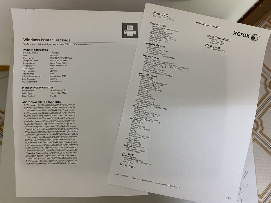 Imprimanta wireless Xerox 3020