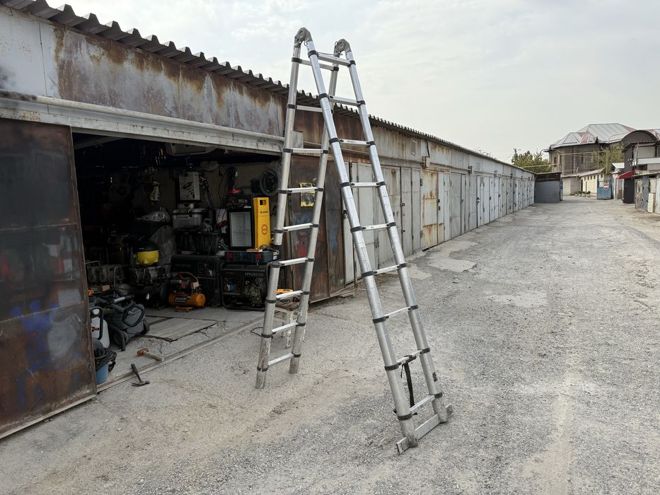 * лестница телескопическая двойная не заужена толстостенная 5.5 метров