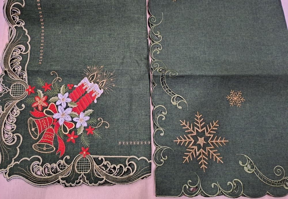 Коледни покривки лен